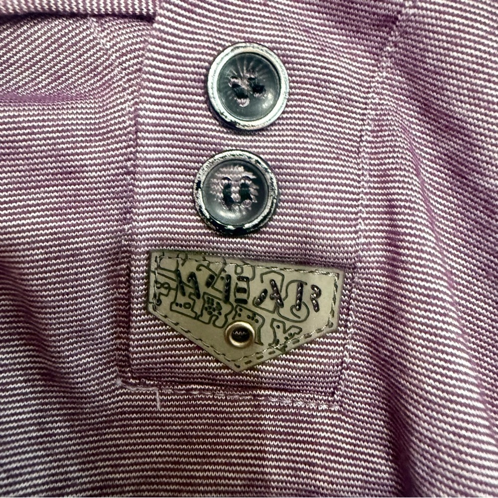 🌻EUC Giorgio Armani Tipped Polo | Quiet Luxury Mauve Textured Knit - Picture 6 of 7